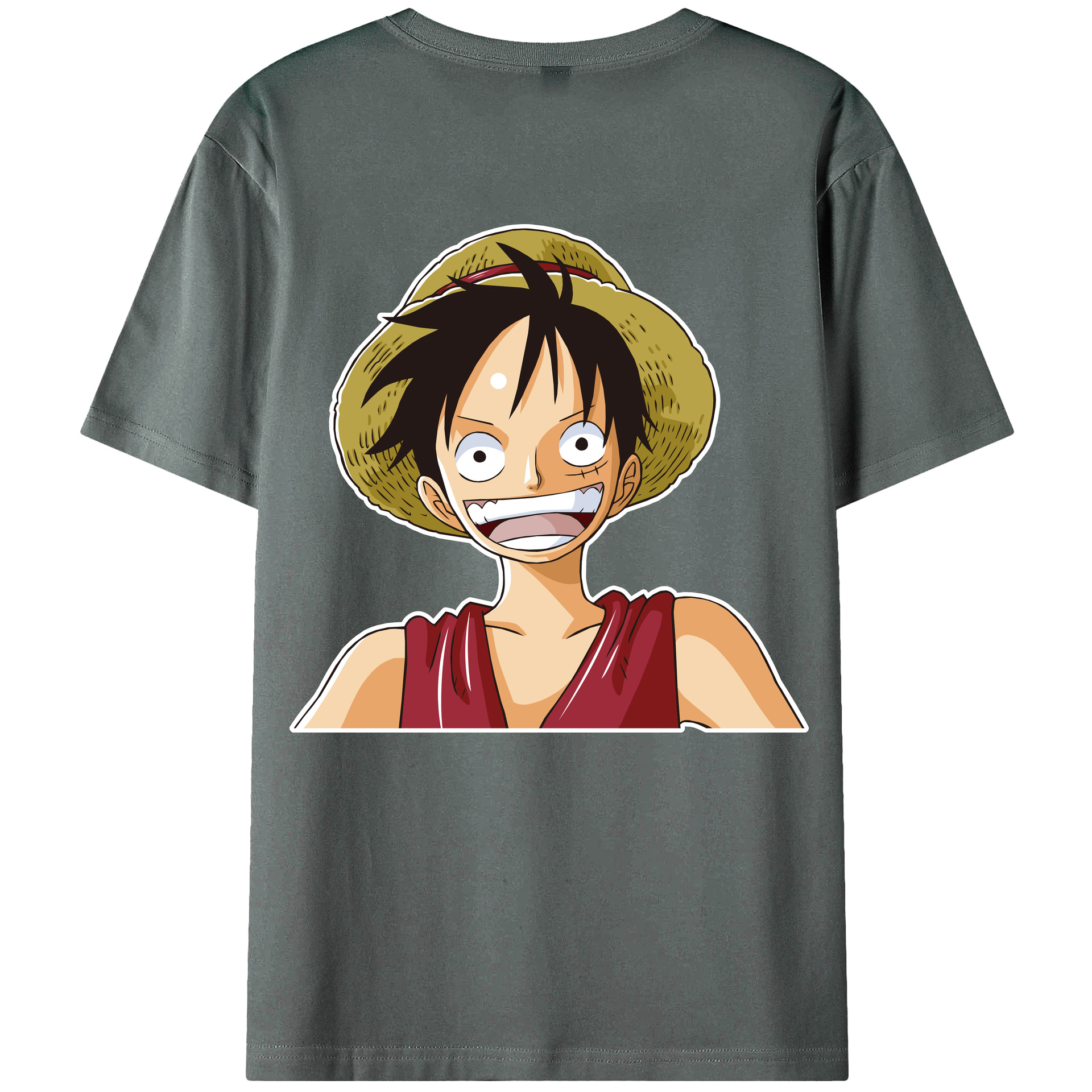 ワンピース モンキー・D・ルフィ ONE PIECE Monkey D. Luffy 綿100％ メンズ半袖Tシャツ（バックプリント） 通気性
